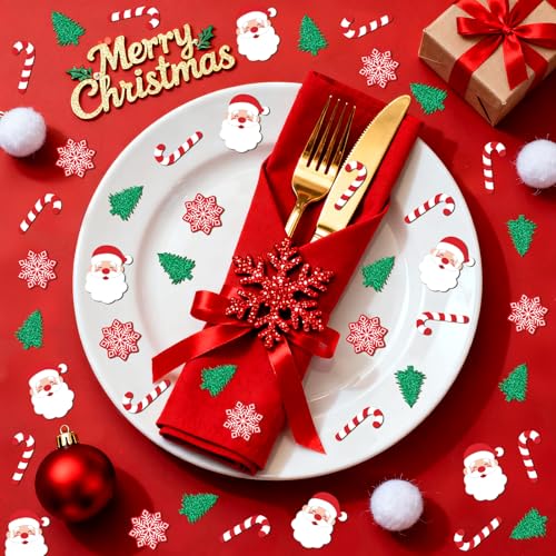 Christmas Confetti Glitter Tree Decorations Santa Claus Snowflakes Candy Canes Sprinkles D1264