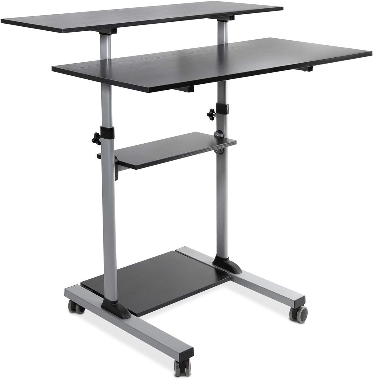 Height Adjustable Rolling Desk with 40 Wide Table Tops D838051