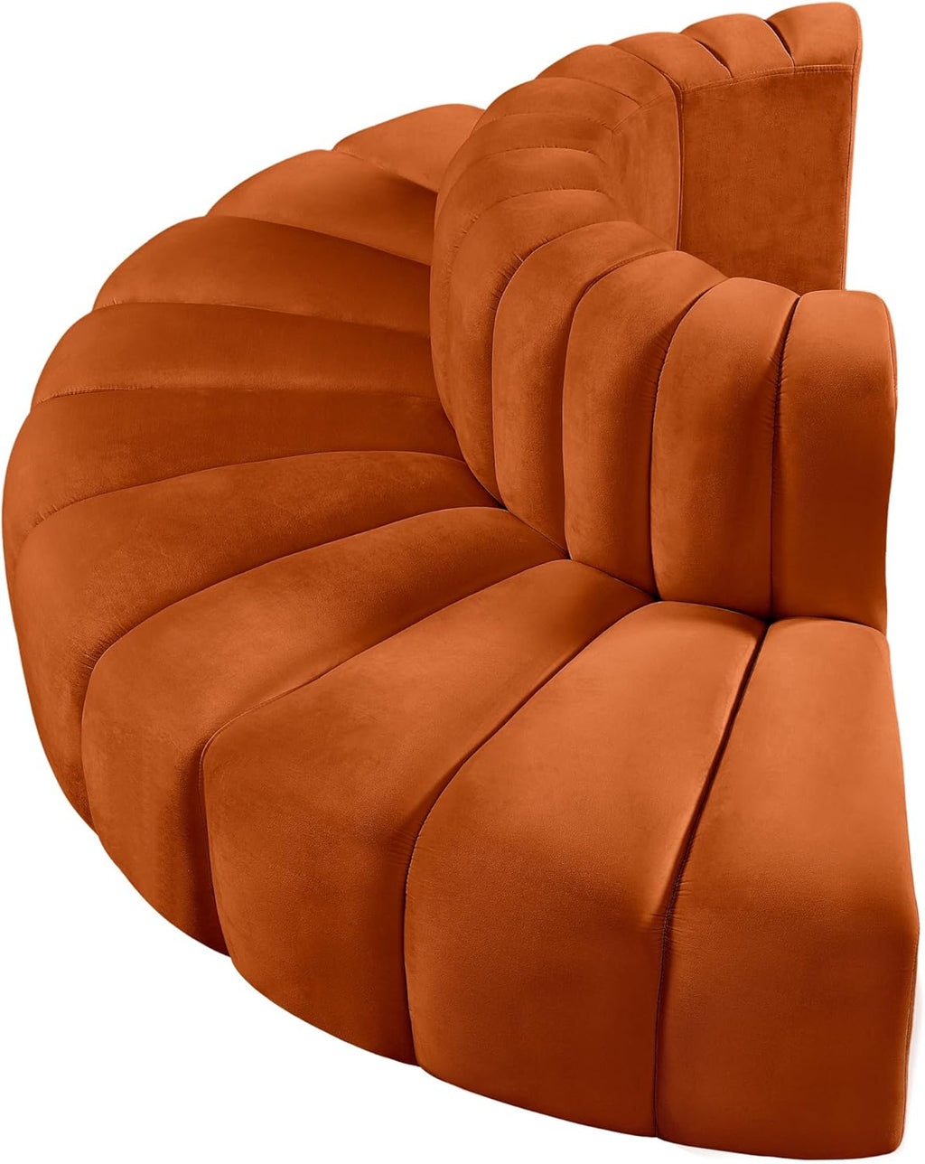 Cognac Velvet Sofa W3948