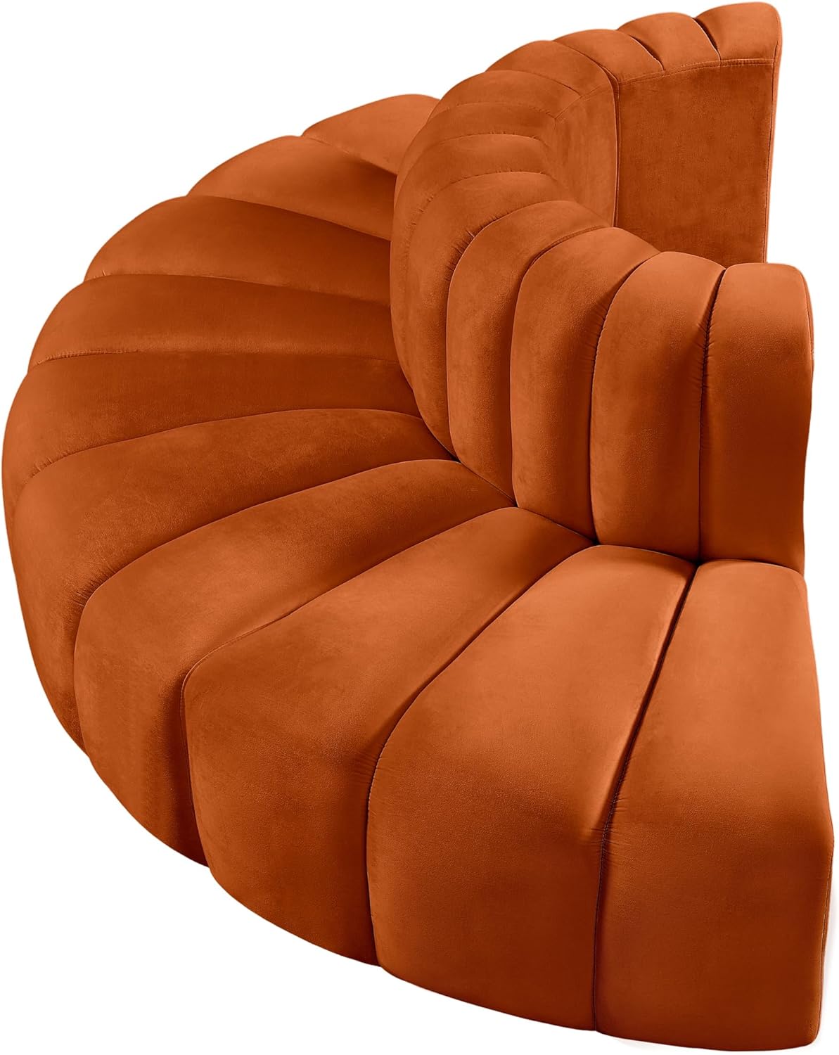 Cognac Velvet Sofa W3948