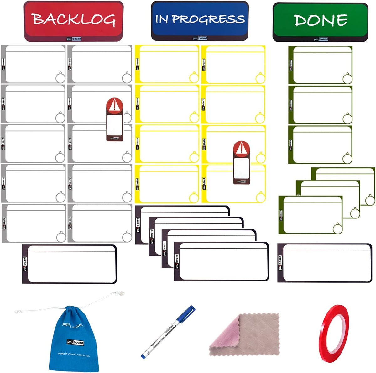39 Piece Kanban Board Set with Magnets Q6901
