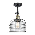 1 Light Semi-Flush Mount Black Antique Brass C407