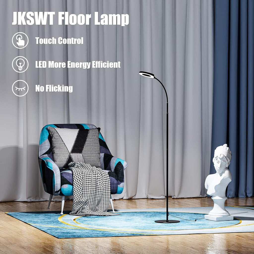 Black Dimmable LED Floor Lamp with Adjustable Gooseneck A14593