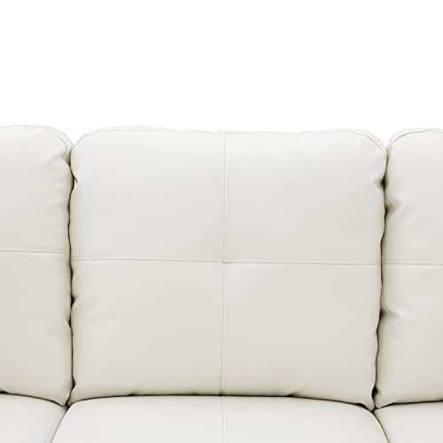 Red Linen L Shaped Sectional Couch with Chaise Ottoman G44774