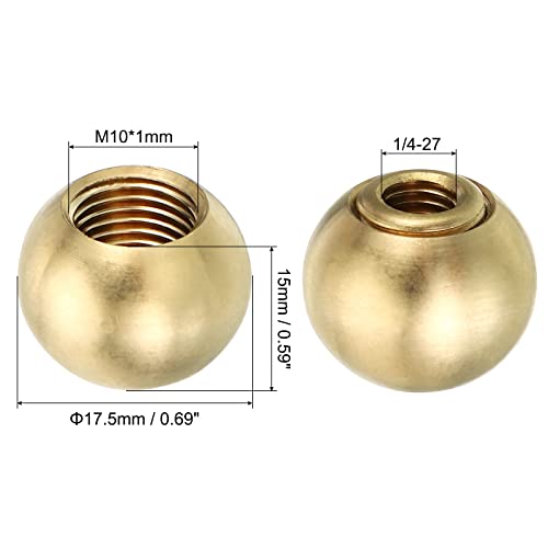 25mm Brass Ball Lamp Finials Caps Knob, 2 Set H965815