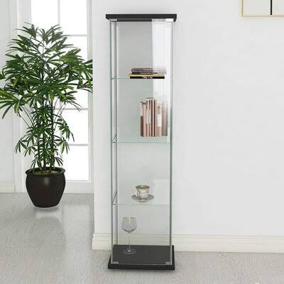 Glass Display Cabinet 4 Shelves with Door Z4096