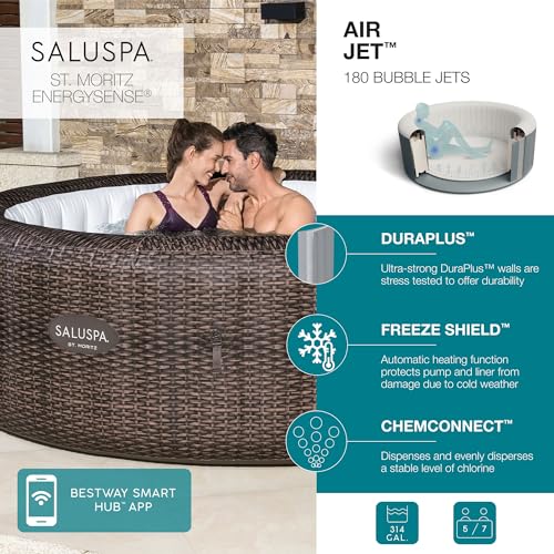 Inflatable Hot Tub with 180 AirJets and EnergySense Cover W232