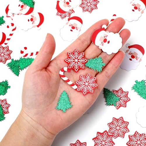 Christmas Confetti Glitter Tree Decorations Santa Claus Snowflakes Candy Canes Sprinkles D1264