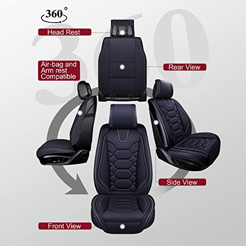 Black Leather Seat Covers for RAV4 (Sport Front Pair, Black&Gray) T316