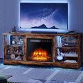 70" Modern Wood Media TV Console with Fireplace Q33339