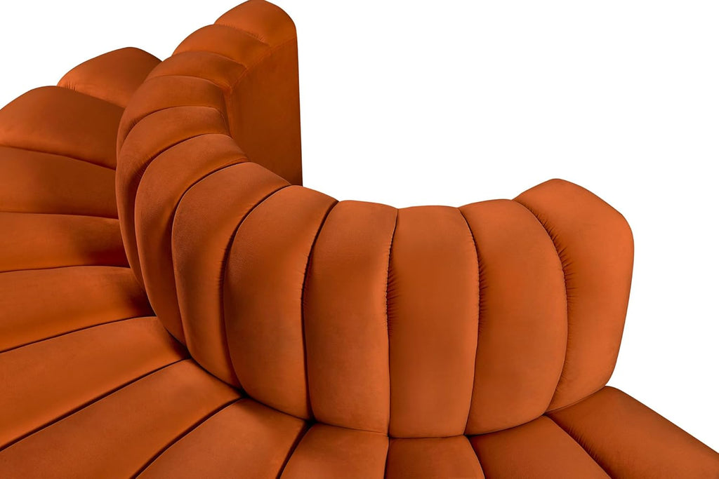 Cognac Velvet Sofa W3948
