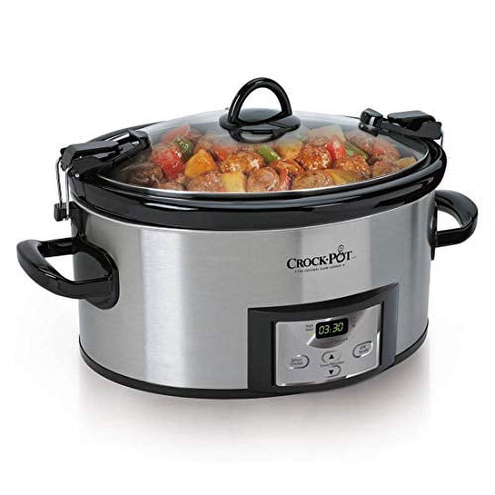 6 Qt Programmable Slow Cooker, Silver J91717