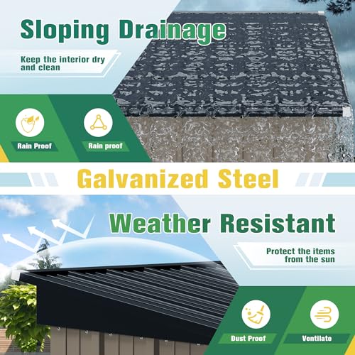 5 x 3 FT Waterproof Metal Garden Storage Shed Y928