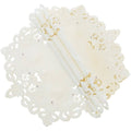 Ivory Lace Embroidered Round Doily Set of 4 Y716808