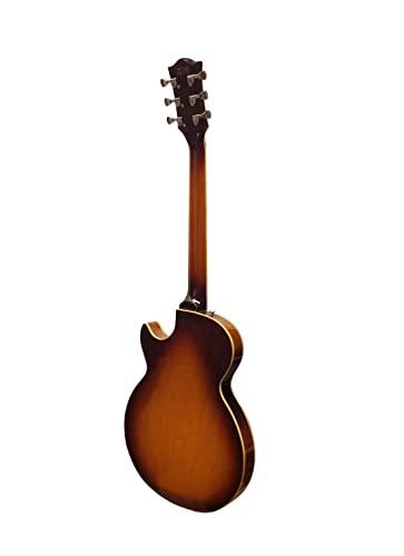 Tobacco Sunburst Jazz Solid Hollow-Body Electric Guitar W8282