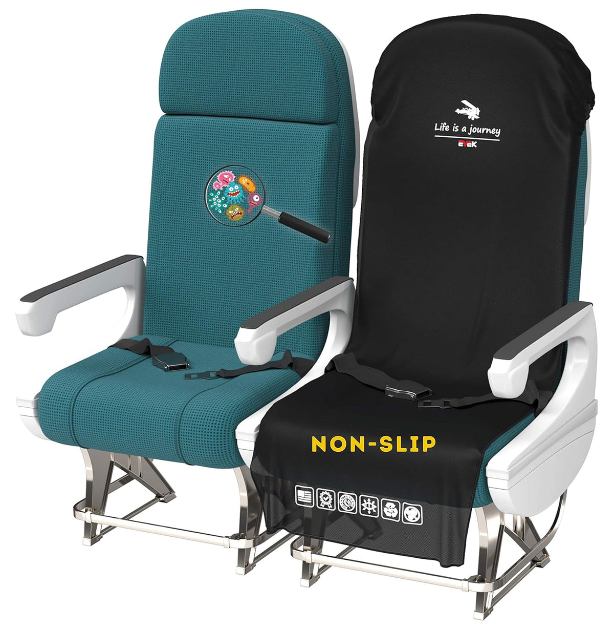 2pcs Protective Airplane Seat Covers D656564