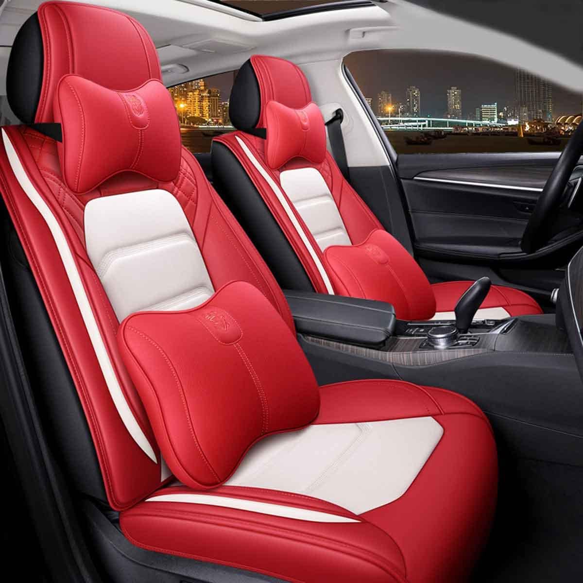 Leather Car Seat Covers 5 Seats Full Set D348351