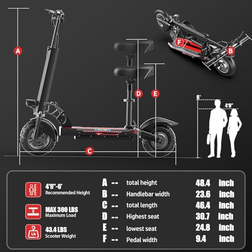 800W Folding Electric Scooter with Seat T29464