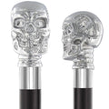 Silver-Plated Chrome Skull Handle Walking Stick with Black Beechwood Shaft K561606