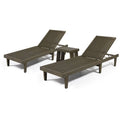Gray 3-Pc Acacia Wood Chaise Lounge Set A165970