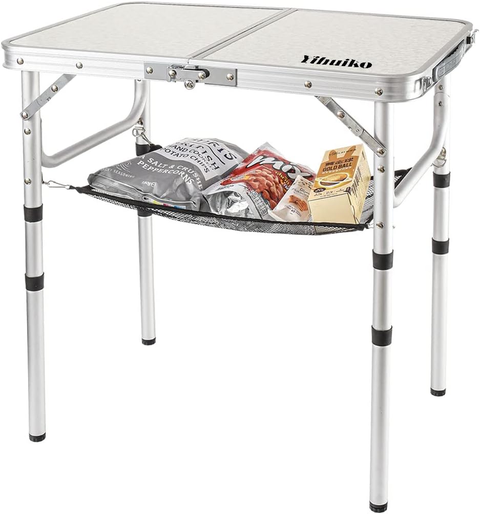 Lightweight Aluminum Folding Camping Table, 3 Heights O655
