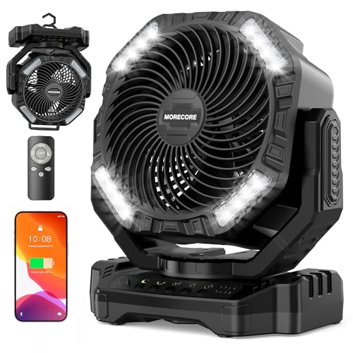 20000mAh Rechargeable Camping Fan with Light M968