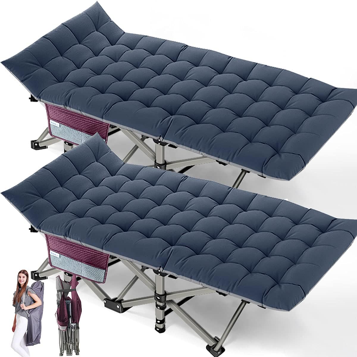 Camping Cot Folding Bed with Carry Bag W3887