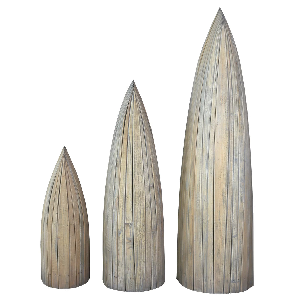 Solid Wood 3 Boat Shaped Freestanding Shelves S644