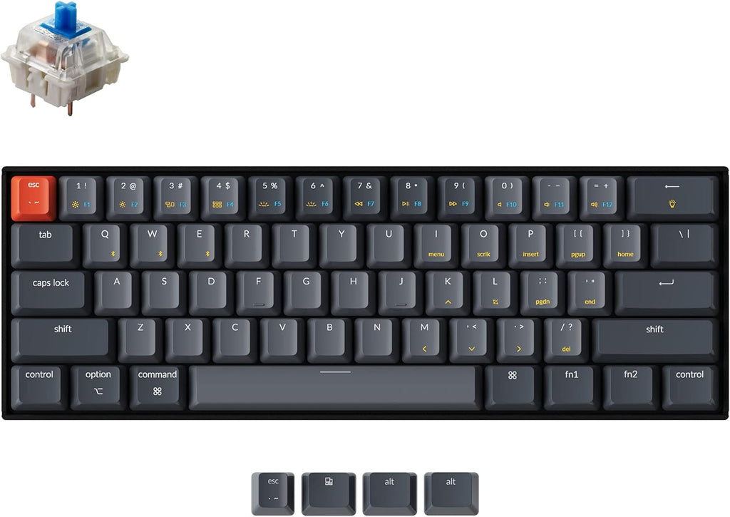 Compact 61-Key Bluetooth Wireless Mechanical Keyboard with Brown Switch R839799