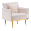 White Velvet Accent Armchair Q85185