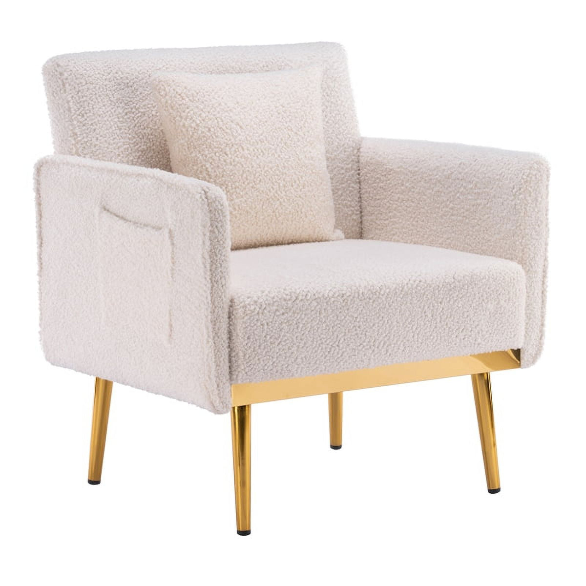 White Velvet Accent Armchair Q85185