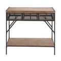 Brown Industrial Metal Console Table F681095