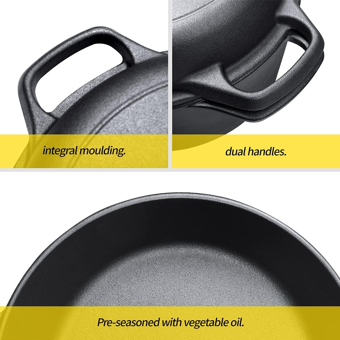 2-In-1 Pre-Seasoned Cast Iron Dutch Oven Set, 5-Quart Pack of 2 C49006
