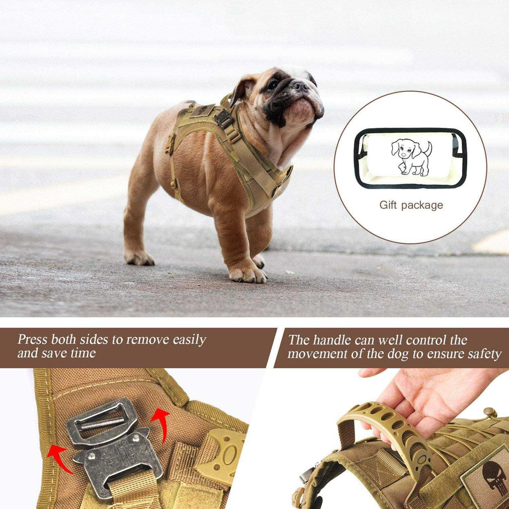 Tactical Service Dog Vest Harness with Rubber Handle & Metal E4637