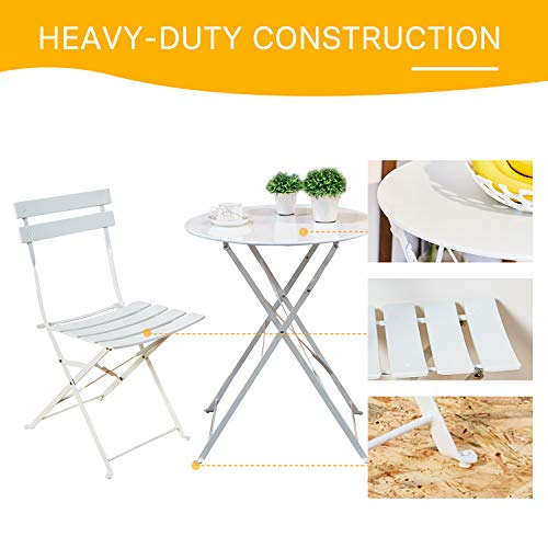 3-Piece Folding Bistro Set, 2 Chairs and 1 Table, Yellow V15586