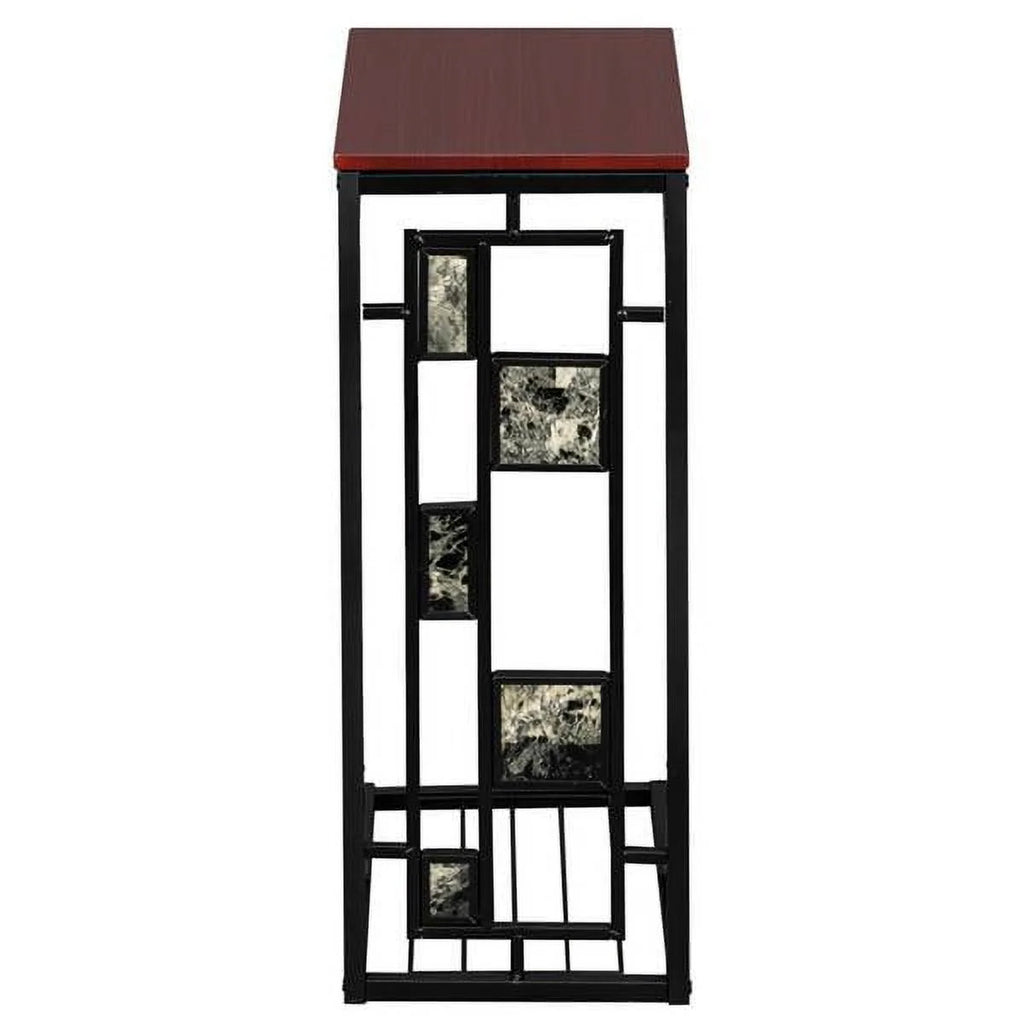 Brown C-Shaped Sofa Side Table O7149