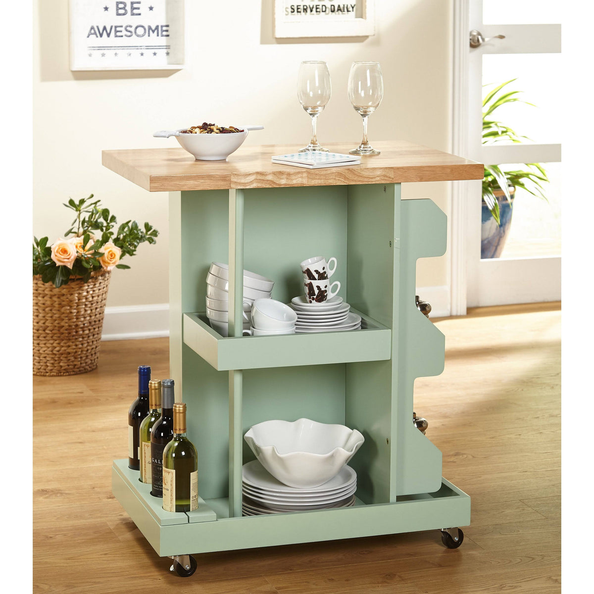 White Kitchen Cart Y562102