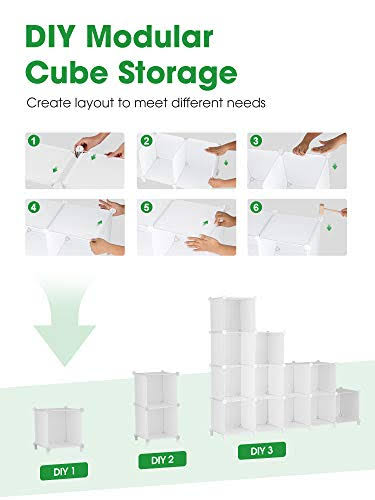 12-Cube Plastic Storage Shelves with Wooden Mallet Y267