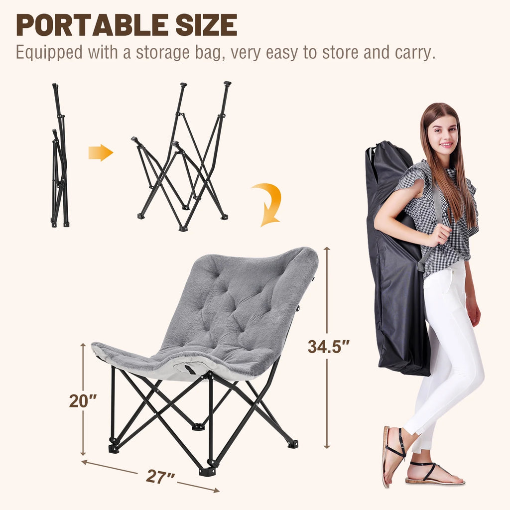 Oversized Folding Camping Chair with Mattress H3147