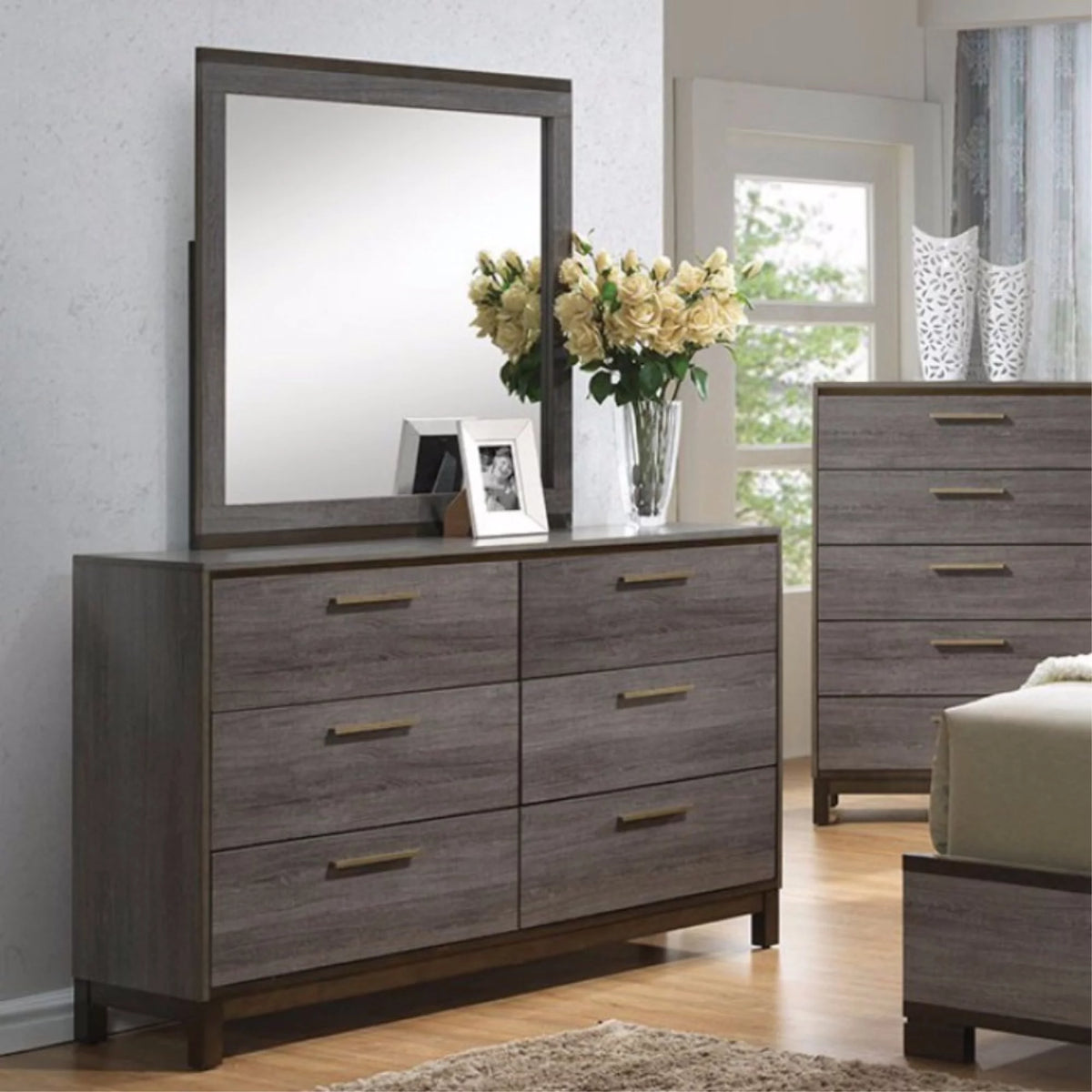 Antique Gray Wooden Dresser J71670