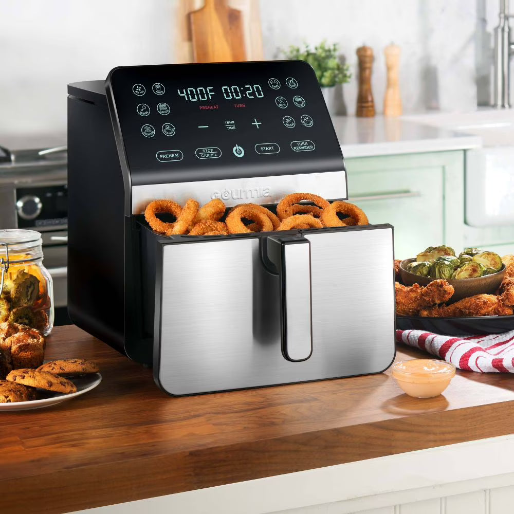 8-Qt Digital Air Fryer with Guided Cooking, Stainless Steel I740