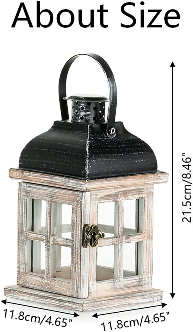 Rustic Wooden Candle Lantern C930