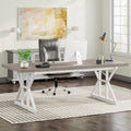 71 Inch Grey White Executive Desk N87045