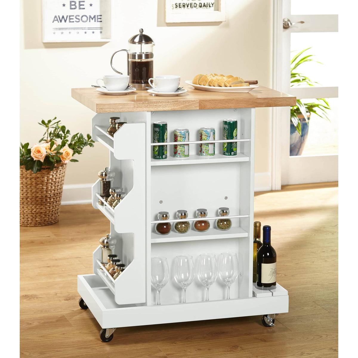 White Kitchen Cart Y562102