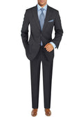 Italian Men's Two Button Suit Set 2 Piece Trim Fit Jacket Pant W3089