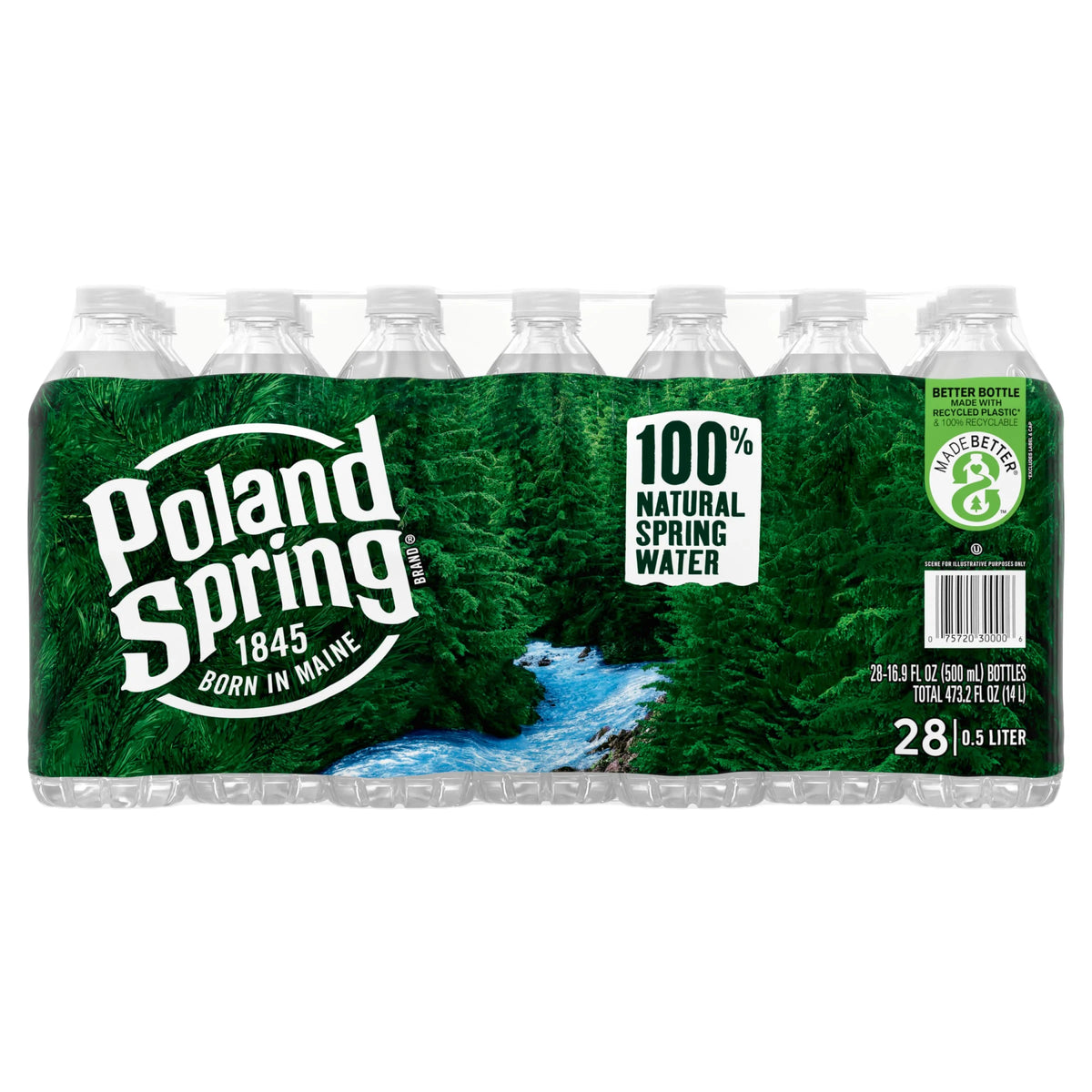16.9-ounce Natural Spring Water Plastic Bottles, Pack of 28 Z690