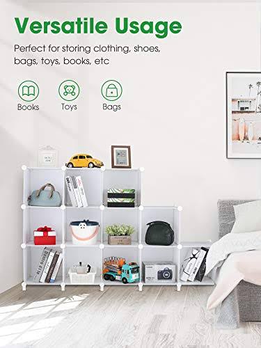 12-Cube Plastic Storage Shelves with Wooden Mallet Y267