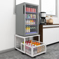 Mobile Mini Fridge Stand with 4 Lockable Wheels Rolling Fridge Cart I6981