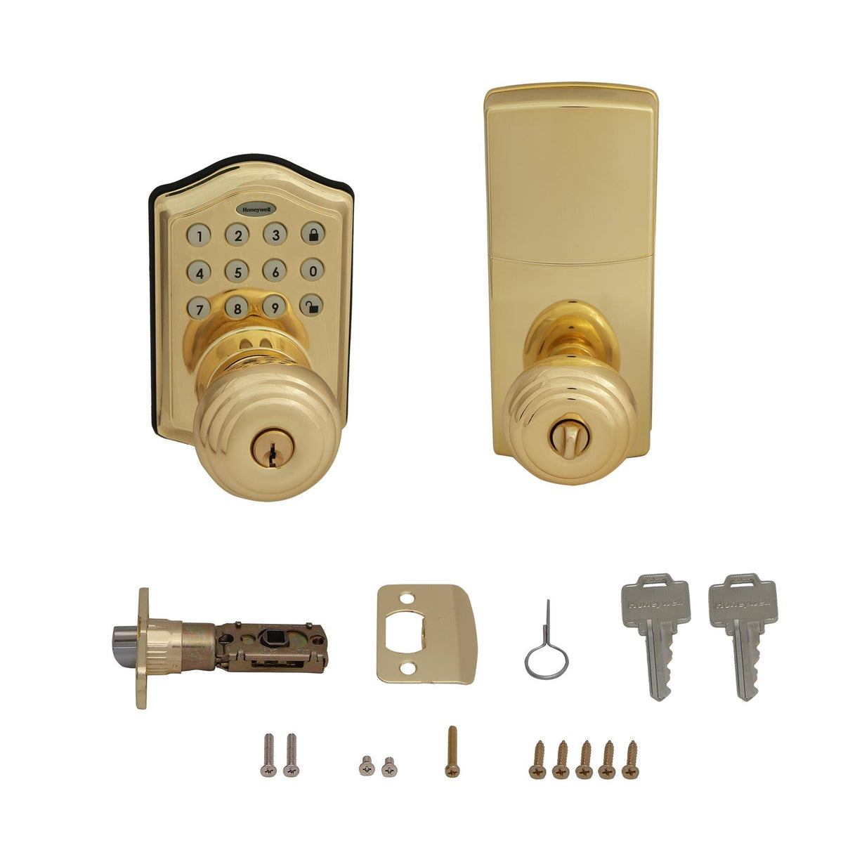 Polished Brass Electronic Entry Door Lock T8029