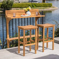 3 Piece Acacia Wood Balcony Bar Set G857295